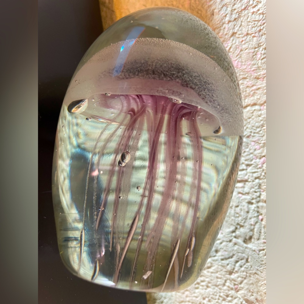 Glow in the Dark Lavender Dynasty Gallery Jellyfish Paper Weight